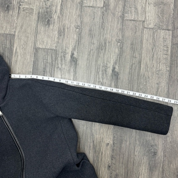 J.Crew Stadium Cloth by Nello Gori Charcoal Gray Wool Jacket Leather Trim Size 4 - Picture 11 of 11